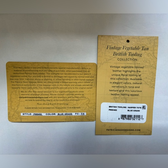 Patricia Nash Harper Tooled Leather Shoulder Bag with Crossbody Strap-Blue Grass - Picture 3 of 8